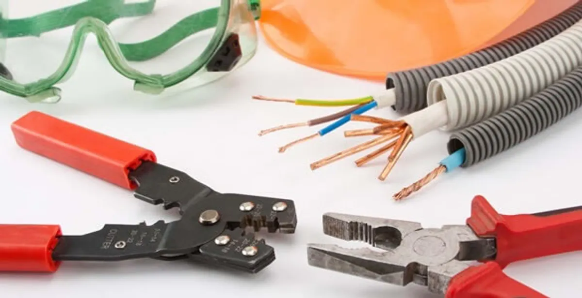 Electrical wiring repair with professional tools and safety equipment in Airway Heights, WA