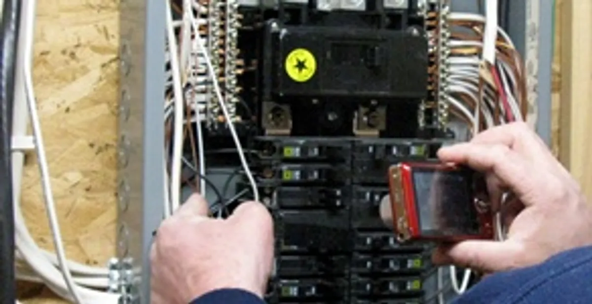 Home electrical inspection of circuit breaker panel by licensed electrician in Spokane, WA